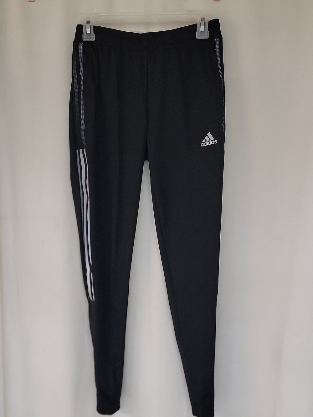 adidas Black Jogger Sweatpants with White Side Stripes